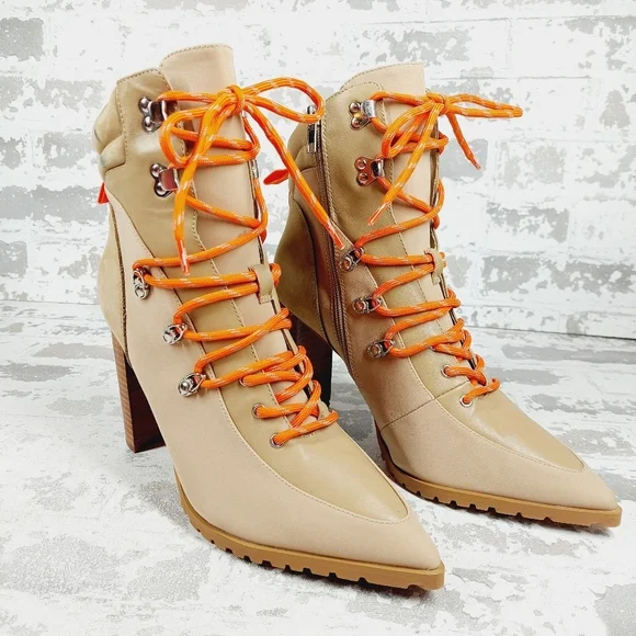 NEW Steve Madden Kare Lace-Up Boot In Sand O151 - Picture 4 of 12